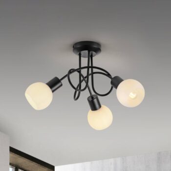 JUST LIGHT. Stropné svietidlo Loki, 3 svetlá, okrúhle, čierne, železo