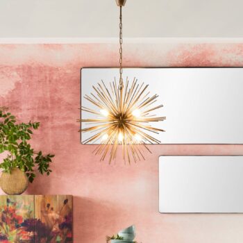 KARE Beam Mosadzné závesné svietidlo, osem svetiel, zlaté