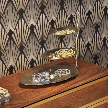 KARE Etagere Leaf, hliník, poniklovaný, výška 46 cm