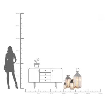 KARE Lucerna Giardino strieborná, sada 4 ks, nerezová oceľ, sklo