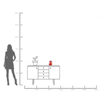 KARE Svietnik Lips, výška 20 cm, polyresin, červená farba