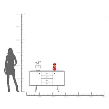 KARE Svietnik Lips, výška 30 cm, polyresin, červená farba