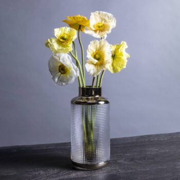 KARE Váza LA Noble, výška 30 cm, sklo, zlatá/čierna, ručná výroba