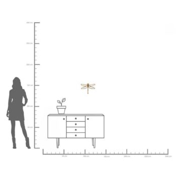 KARE Zrkadlový nástenný objekt Vážka, polyresin, sklo, zlato