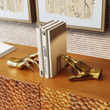 KARE prívesok na knihy Holding Fingers, zlatá farba, sada 2 kusov