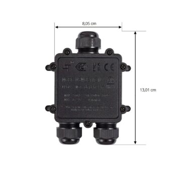 Káblový konektor, vodotesný, IP68, dĺžka 130 cm, čierny