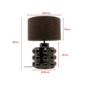 Kare stolová lampa Calamaro, hnedá, porcelán, 58 cm, E27