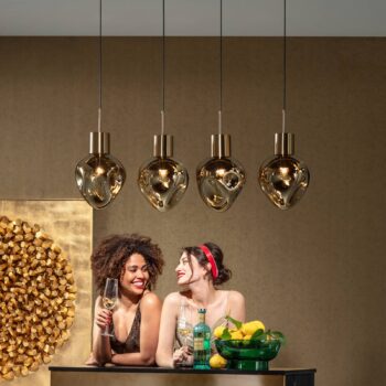 Kare závesné svietidlo Supernova, jantárová, 110 cm, E27