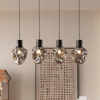 Kare závesné svietidlo Supernova, kouřově šedá, 110 cm, E27