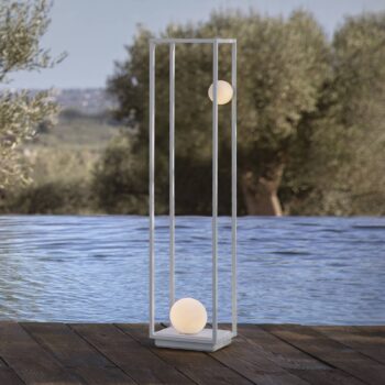 Karman Abachina stojaca LED lampa IP65 103cm biela