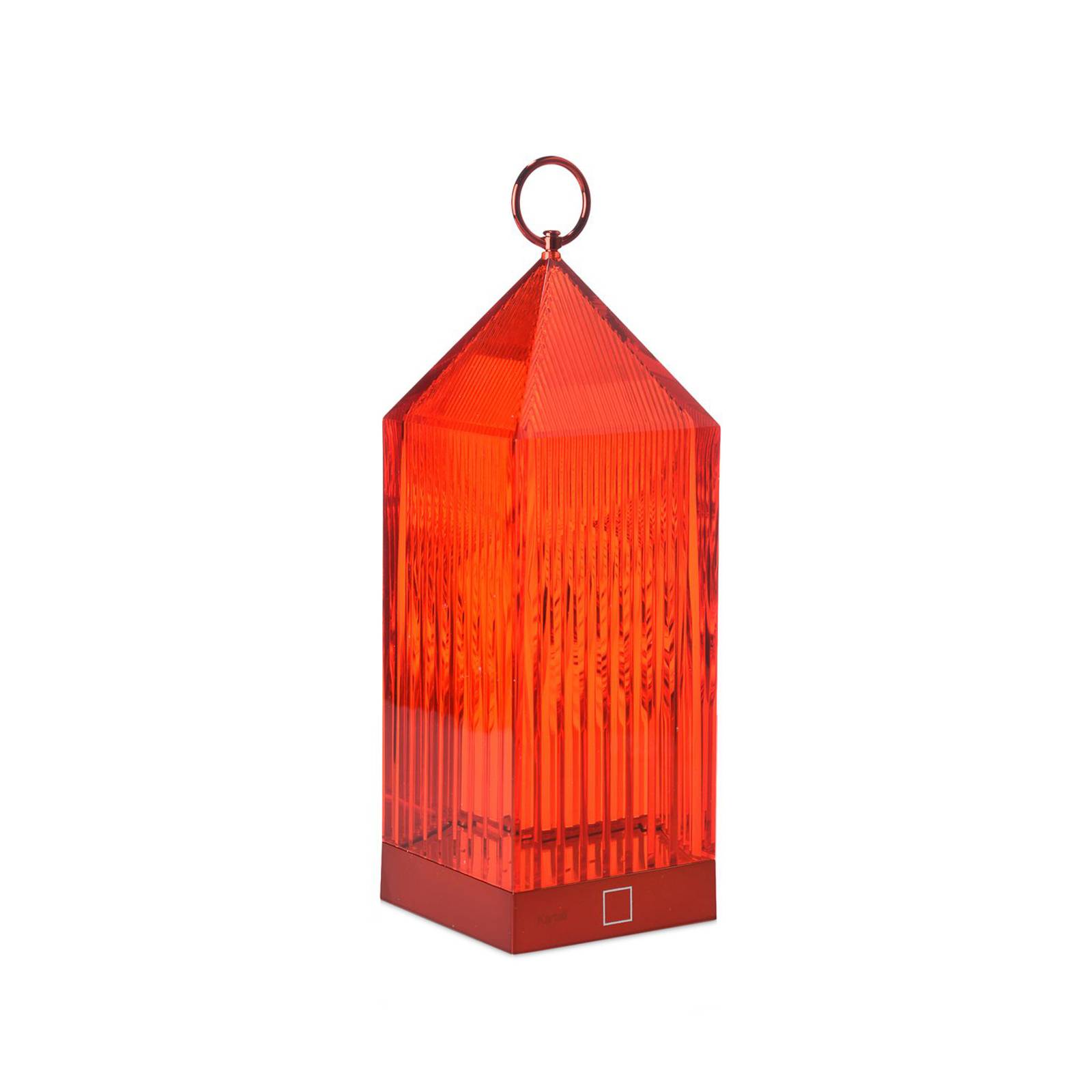 Kartell LED dobíjacia stolová lampa Lantern, červená, recyklovaná, IP54 Kartell LED dobíjacia stolová lampa Lantern, červená, recyklovaná, IP54