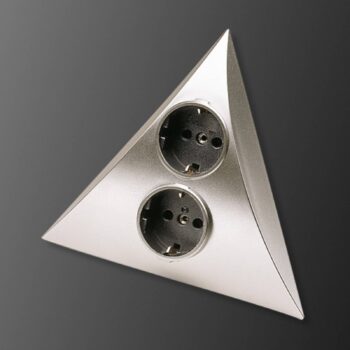 Kombinovaná zásuvka Luxor z nehrdzavejúcej ocele, 2 zásuvky.