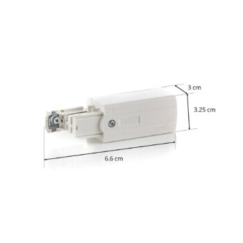 Koncové napájanie vpravo pre koľajnicu Noa biele