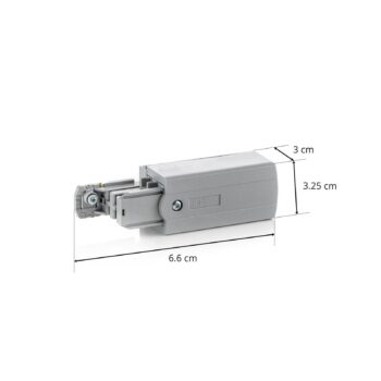 Koncové napájanie vpravo pre koľajnicu Noa sivé