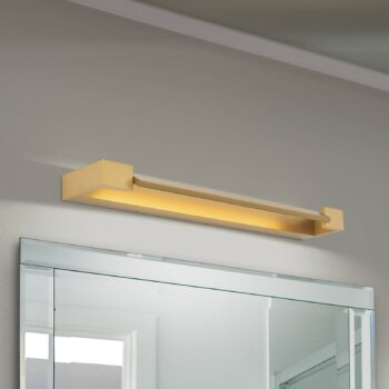 Kúpeľňové nástenné svietidlo Marylin LED, dĺžka 60 cm, zlatá farba, hliník