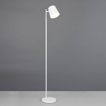 LED akumulátorová stojaca lampa Blake, biela matná, kov, stmievateľná