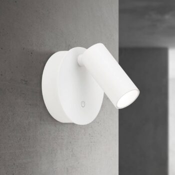 LED akumulátorové nástenné svietidlo Luxy, biele, hliník, CCT, stmievač