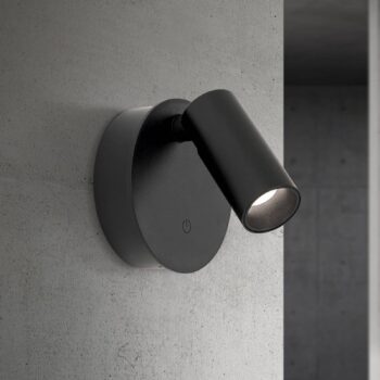 LED akumulátorové nástenné svietidlo Luxy, čierne, hliník, CCT, stmievač