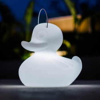 LED dizajnové svietidlo DUCK-DUCK XL pre exteriér v bielej farbe