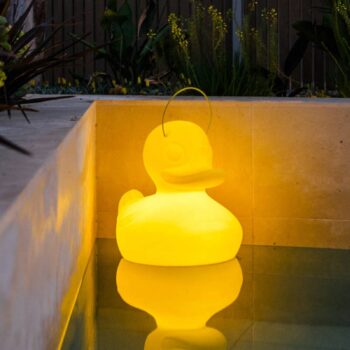 LED dizajnové svietidlo DUCK-DUCK XL pre exteriér v žltej farbe