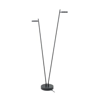 LED dobíjacia stojacia lampa Round Move, 2 svetlá čierna 142 cm CCT dim