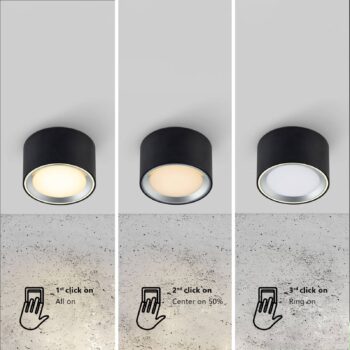 LED downlight Fallon 3-step-dim, biela/oceľ