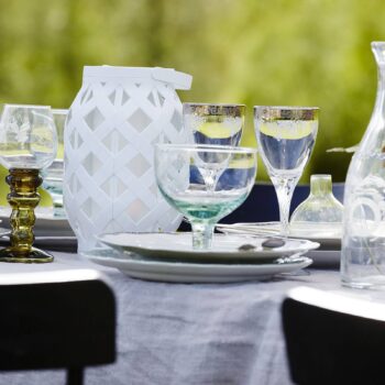 LED lucerna Flame Lantern, biela, výška 23 cm