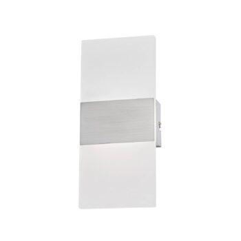 LED nástenné svetlo FODER, niklová farba, výška 27 cm, vypínač