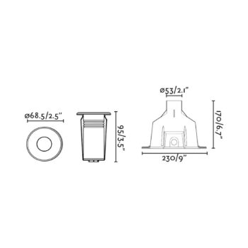 LED osvetlenie bazénu Nok, niklová farba, nerezová oceľ, Ø 6,8 cm, IP68