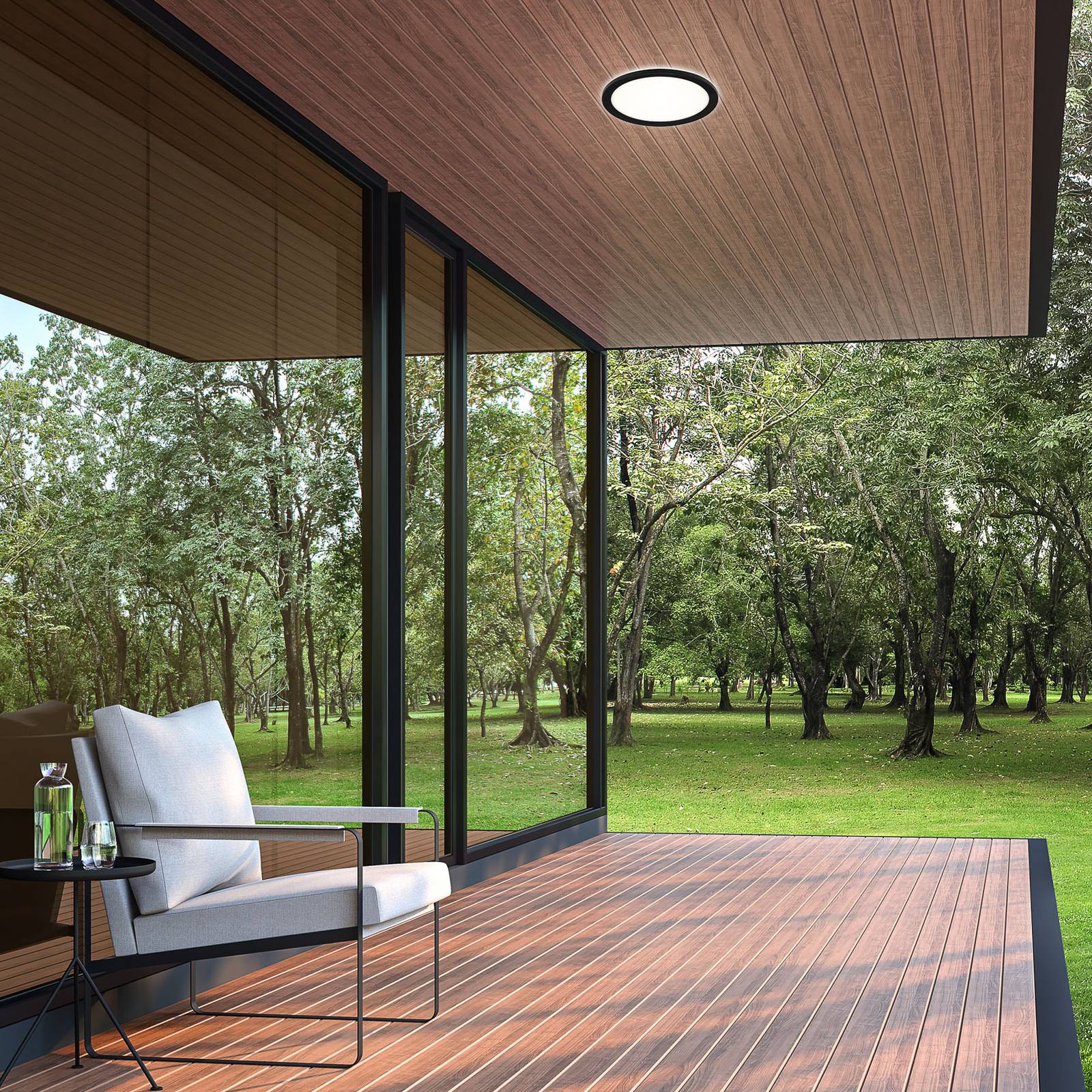 LED panel Frankfurt, okrúhly, Ø 21 cm IP44, čierna LED panel Frankfurt, okrúhly, Ø 21 cm IP44, čierna