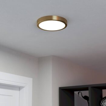 LED panel na povrchovú montáž Fueva 5 IP20 830 mosadz Ø21cm