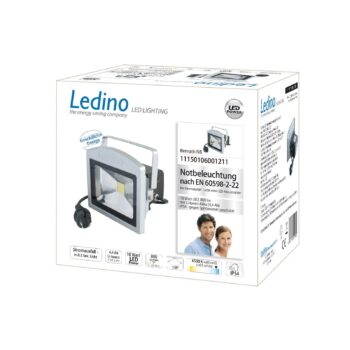 LED reflektor Benrath NB, núdzové osvetlenie s dobíjacou batériou
