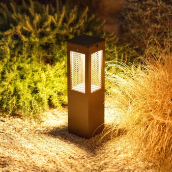 LED solárna podstavcová lampa Tradition Sensor Corten 40cm