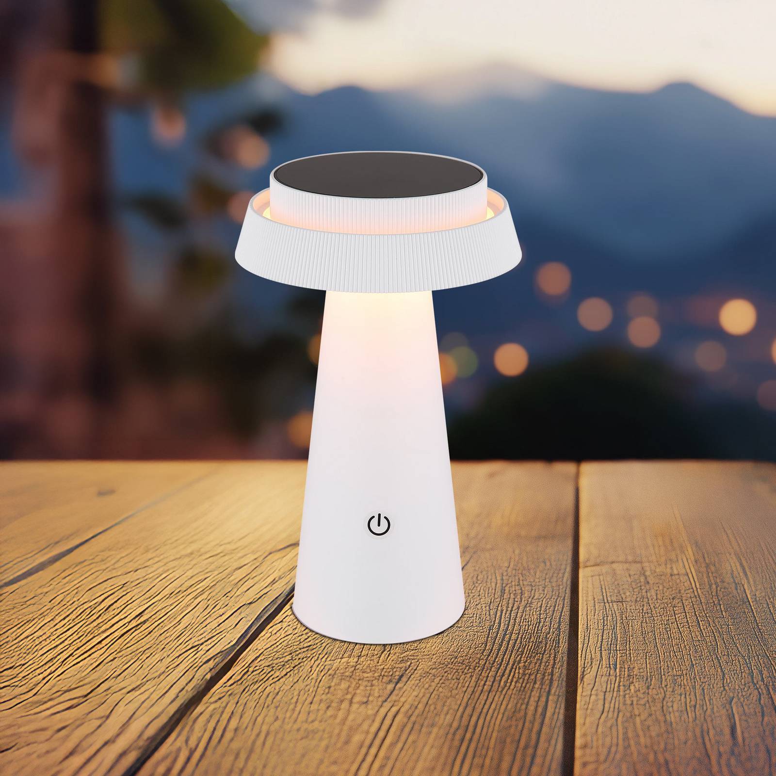 LED solárna stolná lampa 36624, biela, dobíjateľná batéria, CCT, IP54, LED solárna stolná lampa 36624, biela, dobíjateľná batéria, CCT, IP54,