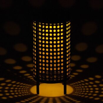 LED solárna stolová lampa 48929, výška 26 cm, čierna/béžová