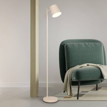 LED stojaca lampa Blake, piesková, kov, stmievateľné