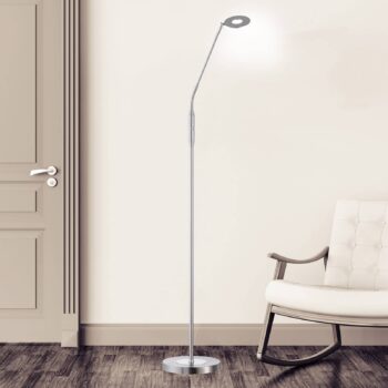 LED stojacia lampa Dent, CCT, jedno svetlo, nikel