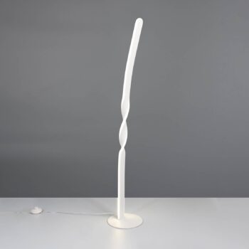 LED stojacia lampa Ginko, biela matná, kov, výška 110 cm