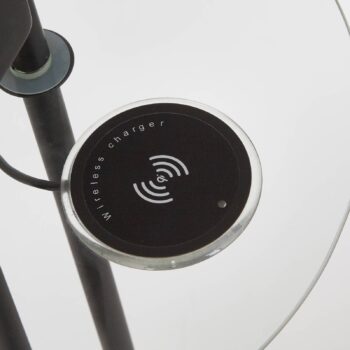 LED stojacia lampa Mother & Child, čierna, nakladací povrch, stmievateľná