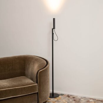 LED stojacia lampa Nemo, čierne, 2700 K, stmievateľné