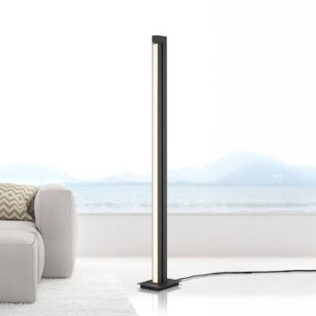 LED stojacia lampa PURE Lines, antracitová, diaľkové ovládanie, 140 cm