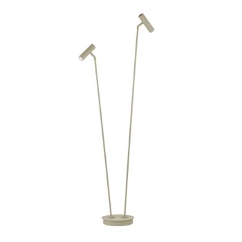 LED stojacia lampa Tom Pro, piesková farba, 2 svetlá, CCT, stmievač