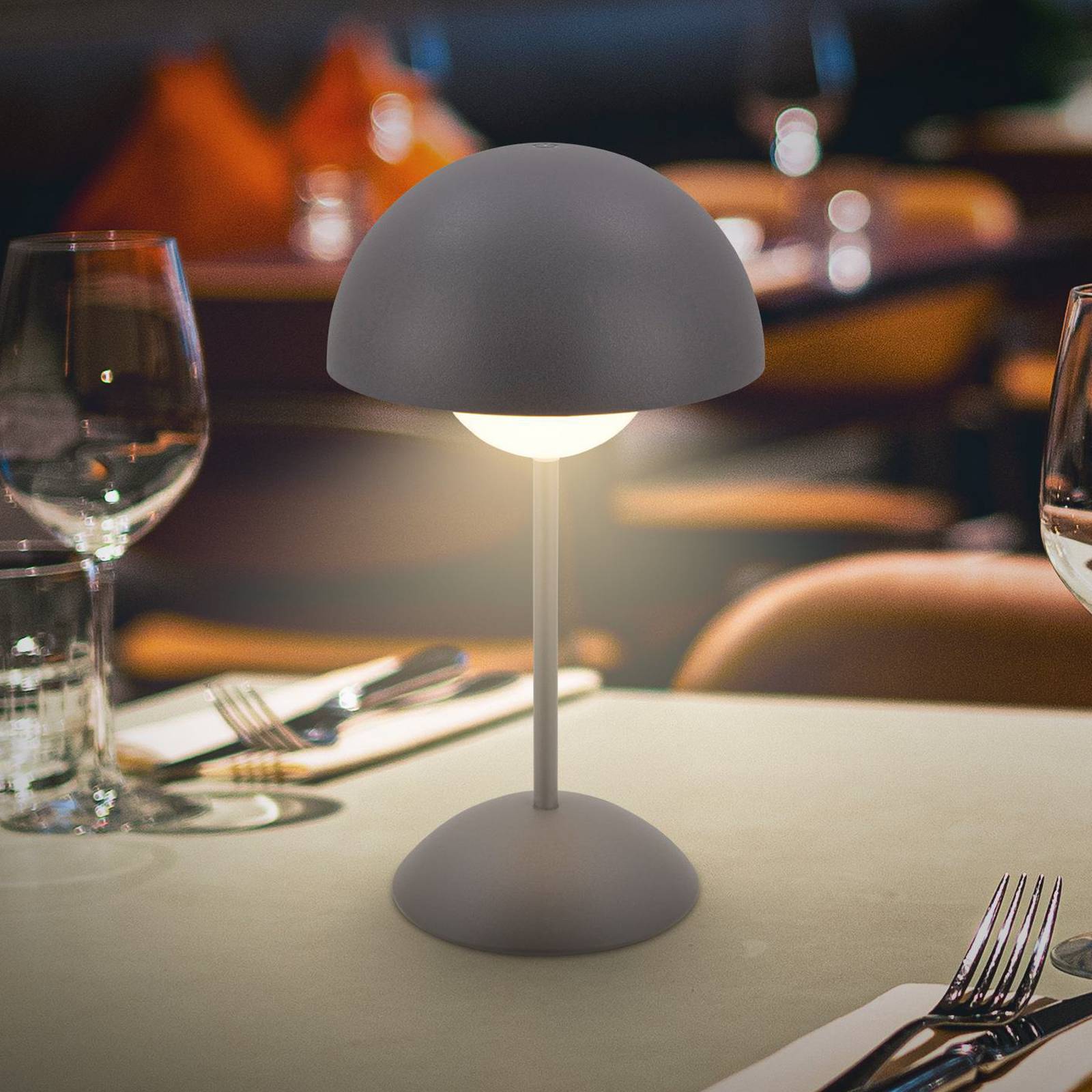 LED stolová lampa Kugle, antracitová, kov, IP44, stmievateľné, 1000 lm, LED stolová lampa Kugle, antracitová, kov, IP44, stmievateľné, 1000 lm,