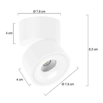 LED stropné bodové svetlá Fez, biele, 1-pl., kovové, otočné