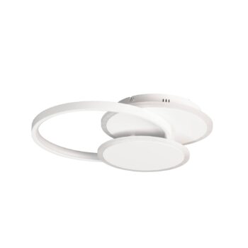 LED stropné svietidlo Tomo, biele, 40 cm, kovové, diaľkové ovládanie, CCT,