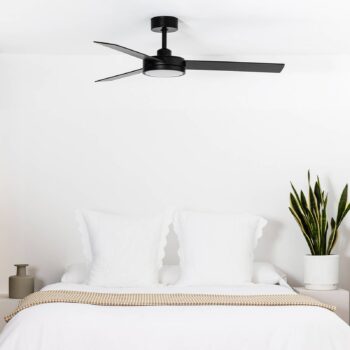 LED stropný ventilátor Barth s osvetlením, čierny