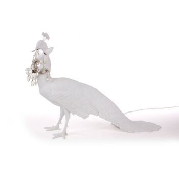 LED svetlo Peacock Lamp, biela, sklenené krištále