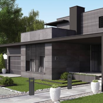 LED svetlo na chodník E368, grafitová farba, hliník, výška 60 cm