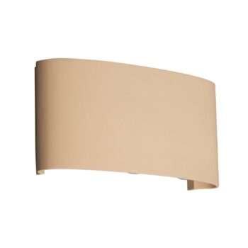 LED vonkajšie nástenné svietidlo Berlin, piesková farba, šírka 17 cm, kov