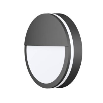LED vonkajšie nástenné svietidlo CMD 9085, antracitová farba, Ø 25 cm, šošovka
